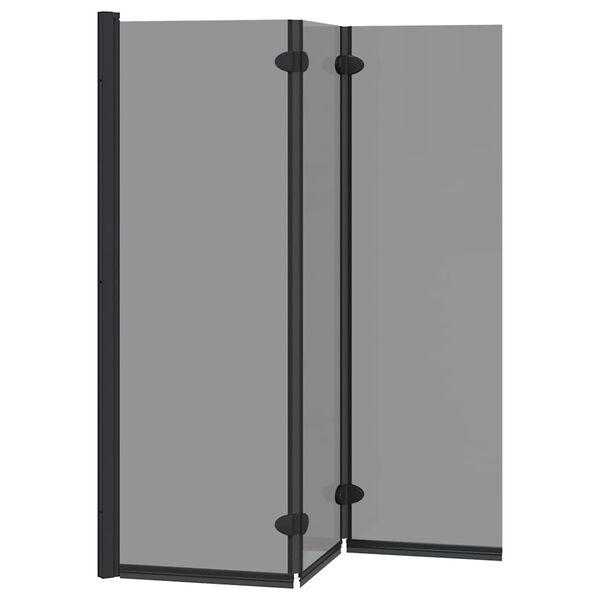 Ograda za tu&scaron; Crna 130 x 138 cm ESG staklo i aluminij