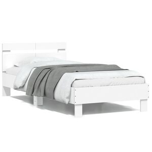 vidaXL Okvir za krevet s uzglavljem bijeli 100 x 200 cm drveni