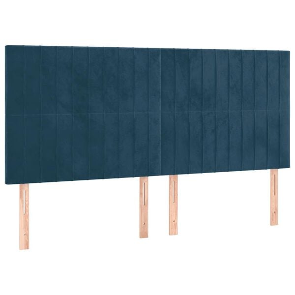 vidaXL Uzglavlje tamnoplavo 200x5x118/128 cm bar&scaron;unasto