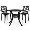 vidaXL 3-dijelni bistro set od lijevanog aluminija crni