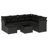 vidaXL 8-dijelni set vrtnih sofa od poliratana s jastucima crni