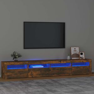 vidaXL TV ormarić s LED svjetlima boja dimljenog hrasta 240x35x40 cm