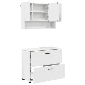 vidaXL Set namje&scaron;taja za kupaonicu 2 kom. Bijelo 76,5 x 35 x 64 cm