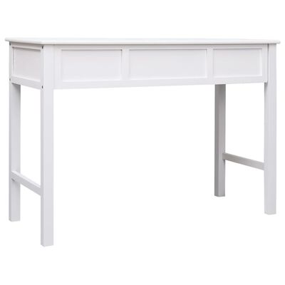 vidaXL Radni stol bijeli 108 x 45 x 76 cm od masivnog drva paulovnije