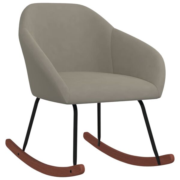 vidaXL Stolica za ljuljanje od tkanine svjetlosiva