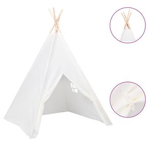 vidaXL Dječji šator tipi od breskvine kore bijeli 120 x 120 x 150 cm