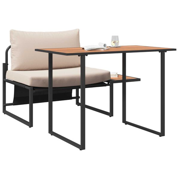 vidaXL Vrtni set za objed 2 pcs Sivo-smeđa Čelik