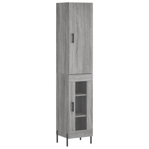 vidaXL Visoka komoda siva sonome 34,5x34x180 cm od konstruiranog drva