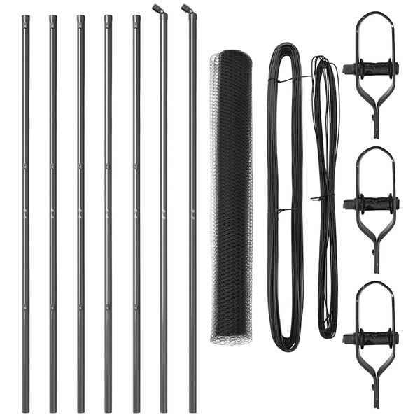 vidaXL Stup za ogradu Siva 10 x 1,2 m (mreža 13 mm) Čelik i PVC