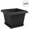 vidaXL Saksije za biljke 24 kom. Crna Plastika