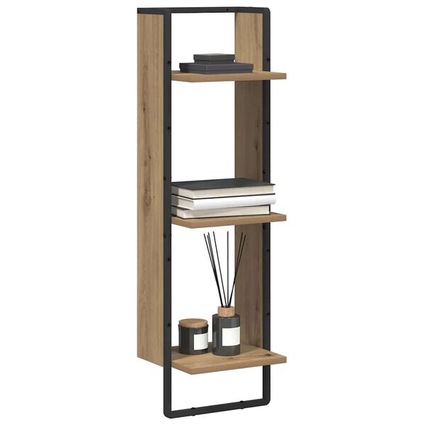 vidaXL Polica na zidu s policom Umjetnički hrast 30 x 25 x 100 cm