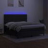 vidaXL Krevet box spring s madracem LED crni 180x200 cm od tkanine