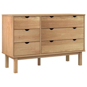 vidaXL Ladičar OTTA 111x43x73,5 cm od masivne borovine