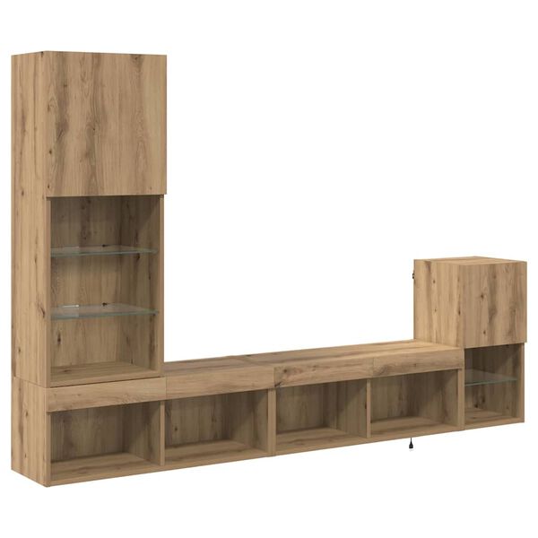 vidaXL TV zidne jedinice Zidne Umjetnički hrast Konstruirano drvo