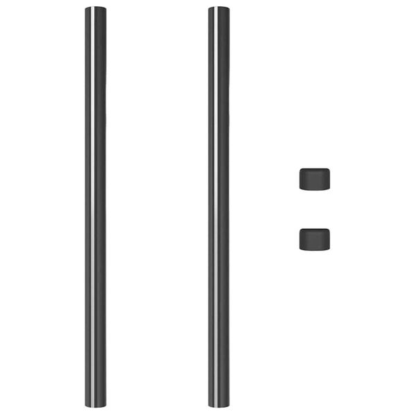 vidaXL Stup za ogradu 2 pcs Siva 80 cm Čelik s pra&scaron;kastim premazom