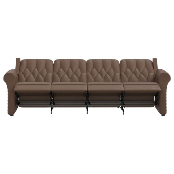 vidaXL Masažni četverosjed od sjajne umjetne kože smeđi