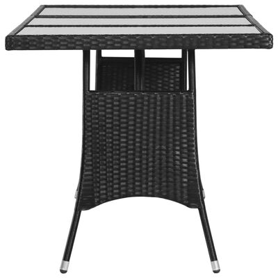 vidaXL Vrtni stol crni 170 x 80 x 74 cm od poliratana
