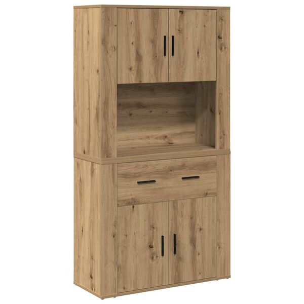 vidaXL Highboard hrast artisan 80 x 33 x 150 cm Konstruirano drvo