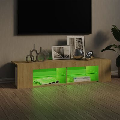 vidaXL TV ormarić s LED svjetlima boja hrasta sonome 135 x 39 x 30 cm