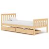 vidaXL Okvir za krevet s 2 ladice 100 x 200 cm od masivne borovine