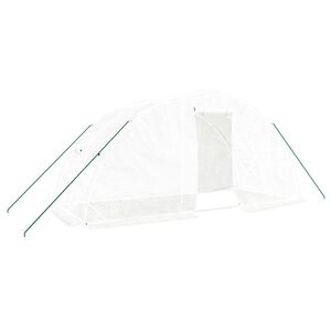 vidaXL Staklenik s čeličnim okvirom bijeli 10 m&sup2; 5 x 2 x 2,3 m