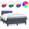 vidaXL Box Spring krevet s madracem i LED tamnosivi 120x210 cm bar&scaron;unasti
