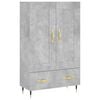 vidaXL Visoka komoda boja betona 69,5 x 31 x 115 cm konstruirano drvo