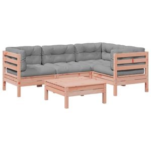 vidaXL 5-dijelni set vrtnih sofa s jastucima masivno drvo duglazije
