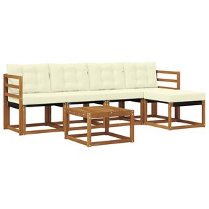 vidaXL Set vanjskih sofa 6 kom. Prirodna i krem