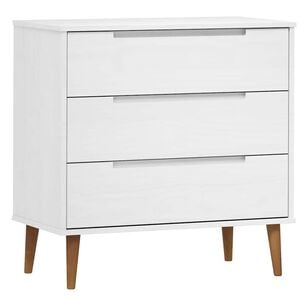 vidaXL Ladičar MOLDE bijeli 80 x 40 x 80 cm od masivne borovine