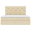 vidaXL Krevet s madracem i skladi&scaron;tem Krema 180 x 200 cm Poliester