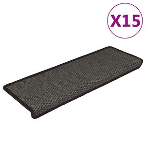 vidaXL Samoljepljivi otirači za stepenice 15 kom 65x21x4 cm antracit