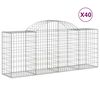 vidaXL Lučne gabionske ko&scaron;are 40 kom 200x50x80/100cm pocinčano željezo
