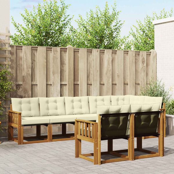 vidaXL Set vanjskih sofa s jastukom 8 pcs Prirodna i krem