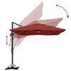 vidaXL Kantilever Roma Parasol Crvena i Crna 352 x 251 x 265 cm