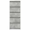 vidaXL Komoda s ladicama beton siva 37,5x35x99 cm konstruirano drvo
