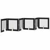 vidaXL Preklopna vrata za pse s postoljem 6 pcs Crni hrast 482 cm