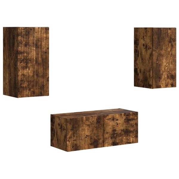 vidaXL Set TV komoda Zidne 6 pcs Dimljeni hrast Konstruirano drvo