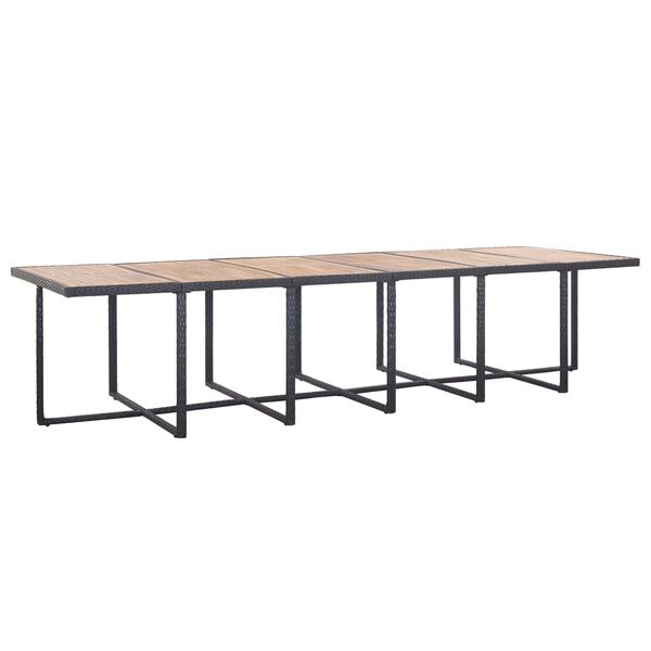 vidaXL 17-dijelni vrtni blagovaonski set od poliratana crni