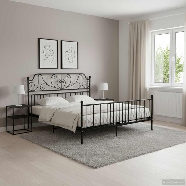 vidaXL Okvir za krevet crni metalni 180 x 200 cm