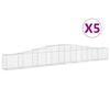 vidaXL Lučne gabionske ko&scaron;are 5 kom 400x30x40/60 cm pocinčano željezo