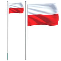 vidaXL Poljska zastava i jarbol 6,23 m aluminijska