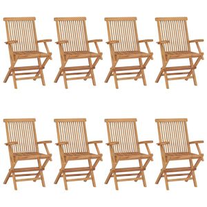 vidaXL Sklopive stolice 8 kom. Masivno tikovino drvo