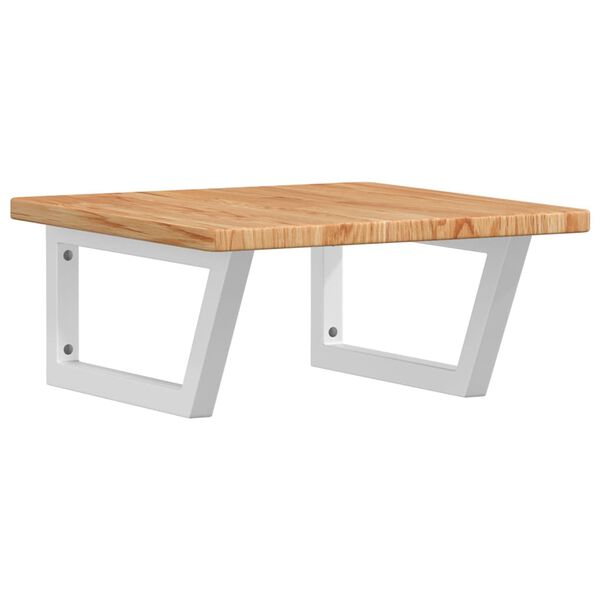 vidaXL Zidna polica za umivaonik od čelika i masivne hrastovine