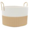 vidaXL Ko&scaron;ara za pohranu bež-bijela &Oslash; 51x33 cm od pamuka