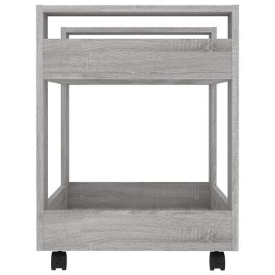 vidaXL Kolica za radni stol boja sivog hrasta 60 x 45 x 60 cm drvena