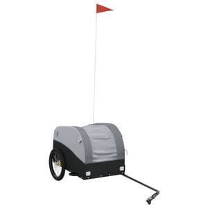 vidaXL Prikolica za bicikl crno-siva 30 kg željezna