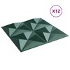vidaXL Zidne panele 12 pcs Origami zelena 50 x 50 cm XPS pjena