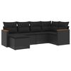 vidaXL 6-dijelni set vrtnih sofa s jastucima crni od poliratana