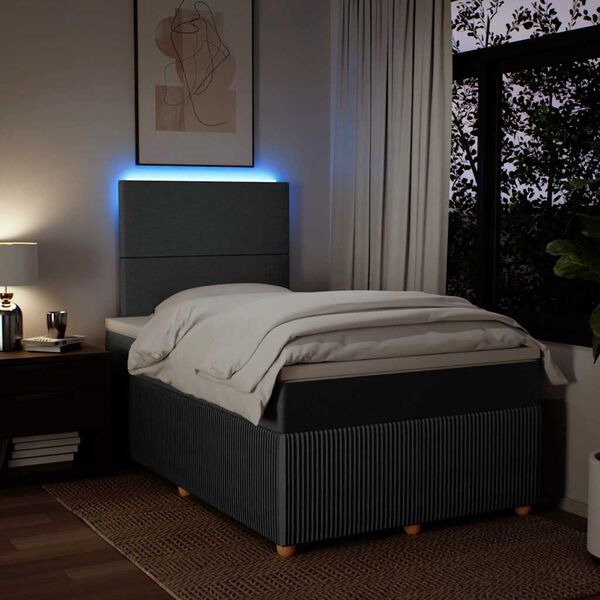 vidaXL Krevet s oprugama i madracem tamnosivi 120 x 200 cm od tkanine